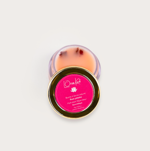 Baume à lèvres "Rose Pétales" Hydratant & Réparateur 8g - Ayurvédique