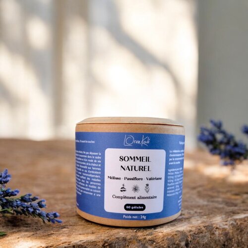 Sommeil naturel - Mélatonine & plantes relaxantes - 60 gélules - Pot kraft