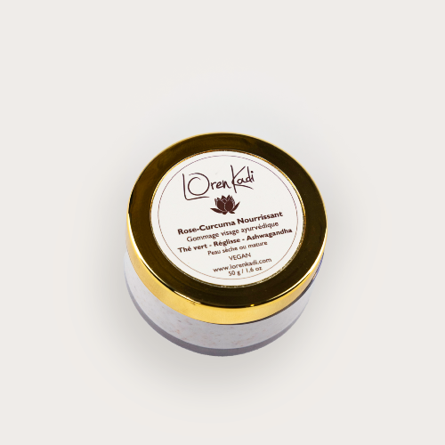 Gommage "Rose-Curcuma" Visage peau sèche 50g -Ayurvédique & Vegan