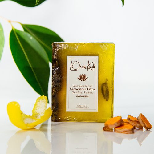 Savon végétal "Concombre Citron" Teint frais - 100g - Ayurvédique