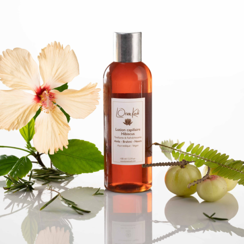 Lotion capillaire ayurvédique naturel "Hibiscus Tonifiante" en spray - tous cheveux - 100 ml - Vegan