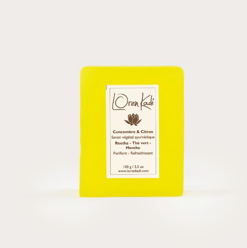 Savon végétal "Concombre-Citron" Teint frais 100g Ayurvédique