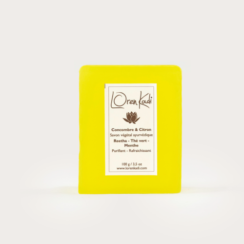 Savon végétal "Concombre-Citron" Teint frais 100g Ayurvédique